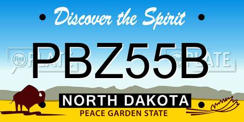 PBZ55B North Dakota License Plate