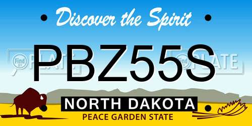 PBZ55S North Dakota License Plate