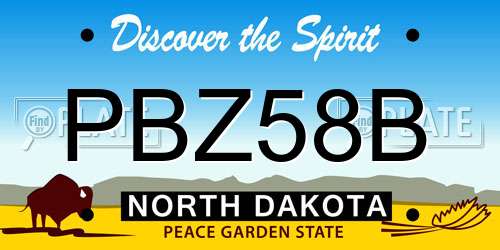 PBZ58B North Dakota License Plate