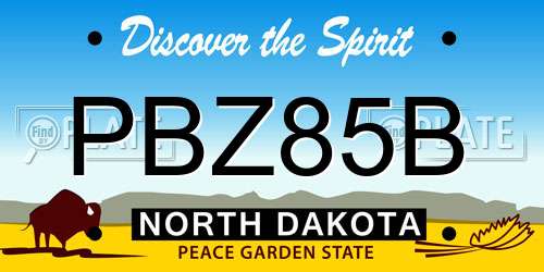 PBZ85B North Dakota License Plate