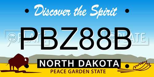 PBZ88B North Dakota License Plate