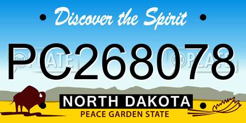 PC268078 North Dakota License Plate