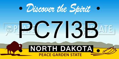 PC7I3B North Dakota License Plate