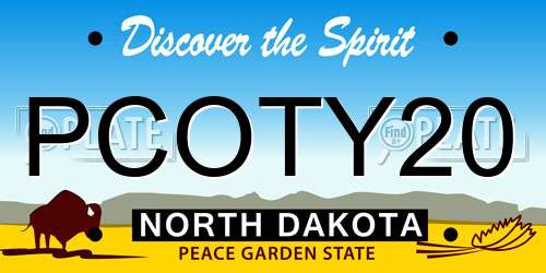 PCOTY20 North Dakota License Plate
