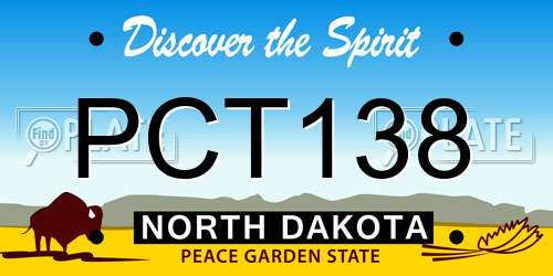 PCT138 North Dakota License Plate
