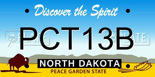 PCT13B North Dakota License Plate