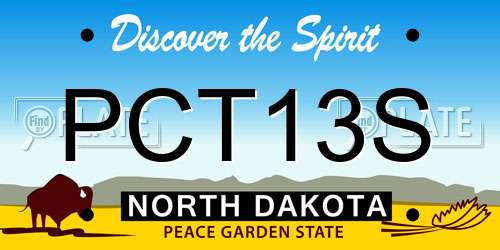 PCT13S North Dakota License Plate