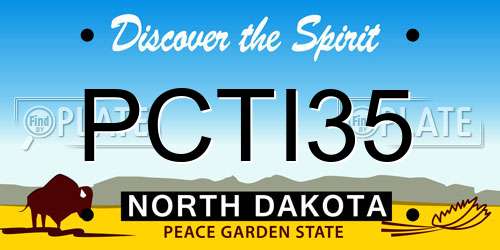 PCTI35 North Dakota License Plate