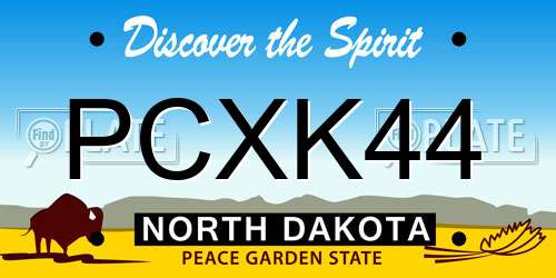 PCXK44 North Dakota License Plate