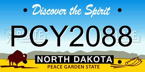 PCY2088 North Dakota License Plate