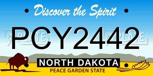 PCY2442 North Dakota License Plate