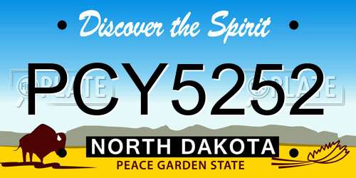 PCY5252 North Dakota License Plate