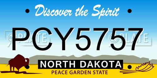PCY5757 North Dakota License Plate