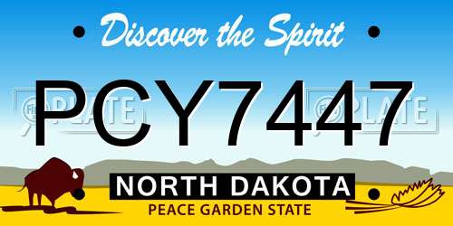 PCY7447 North Dakota License Plate