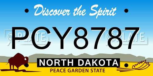 PCY8787 North Dakota License Plate