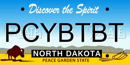 PCYBTBT North Dakota License Plate
