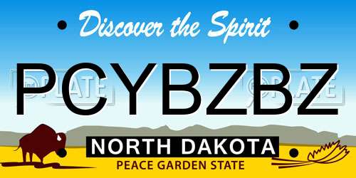 PCYBZBZ North Dakota License Plate