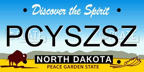 PCYSZSZ North Dakota License Plate