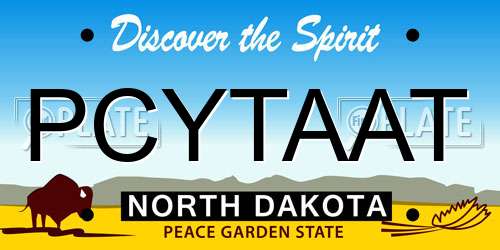 PCYTAAT North Dakota License Plate