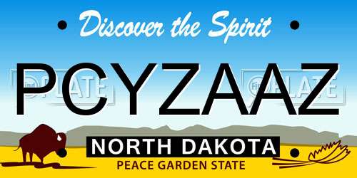 PCYZAAZ North Dakota License Plate