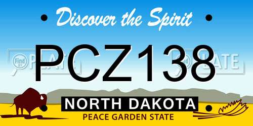 PCZ138 North Dakota License Plate