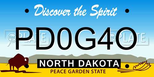 PD0G4O North Dakota License Plate