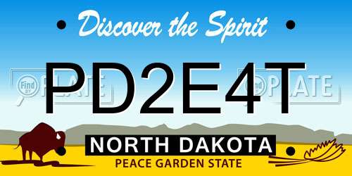 PD2E4T North Dakota License Plate