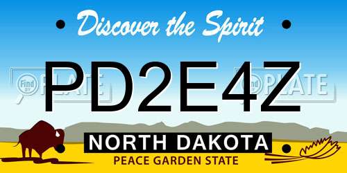 PD2E4Z North Dakota License Plate