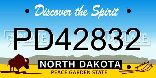 PD42832 North Dakota License Plate