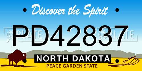 PD42837 North Dakota License Plate