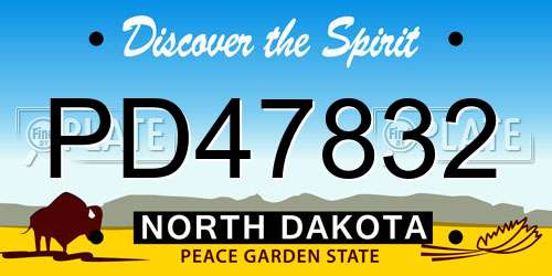 PD47832 North Dakota License Plate