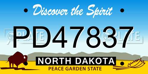 PD47837 North Dakota License Plate