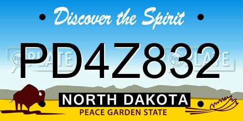 PD4Z832 North Dakota License Plate