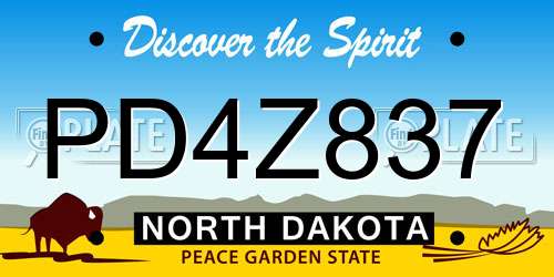PD4Z837 North Dakota License Plate
