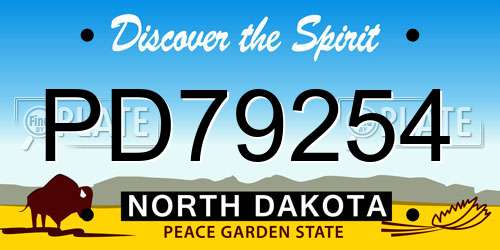 PD79254 North Dakota License Plate