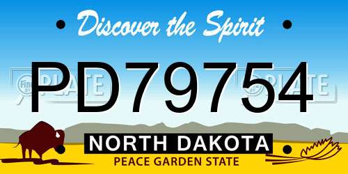 PD79754 North Dakota License Plate