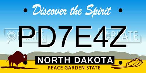 PD7E4Z North Dakota License Plate