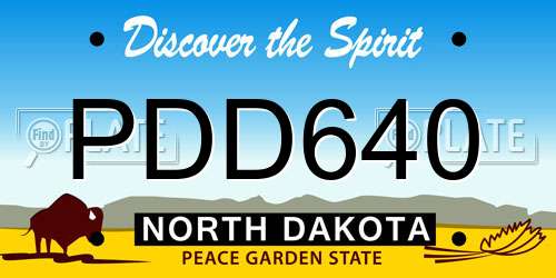 PDD640 North Dakota License Plate