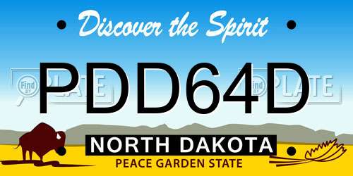 PDD64D North Dakota License Plate
