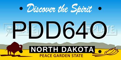 PDD64O North Dakota License Plate