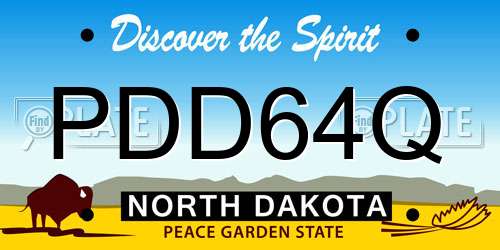 PDD64Q North Dakota License Plate