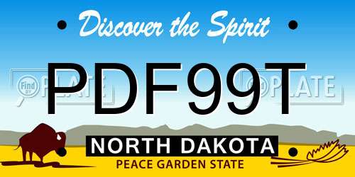 PDF99T North Dakota License Plate