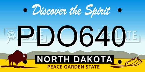 PDO640 North Dakota License Plate