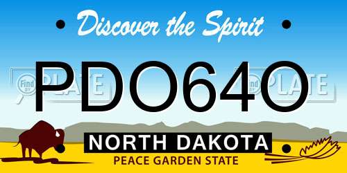 PDO64O North Dakota License Plate