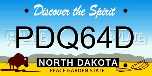 PDQ64D North Dakota License Plate