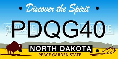 PDQG40 North Dakota License Plate