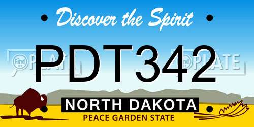 PDT342 North Dakota License Plate