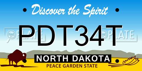 PDT34T North Dakota License Plate
