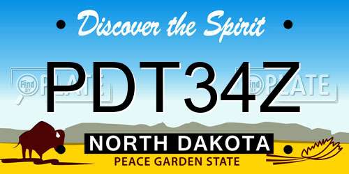 PDT34Z North Dakota License Plate