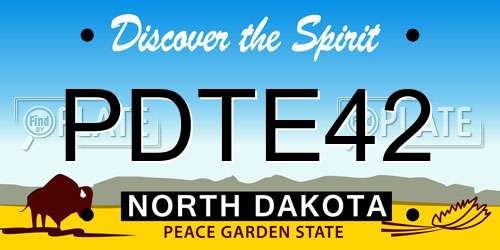 PDTE42 North Dakota License Plate